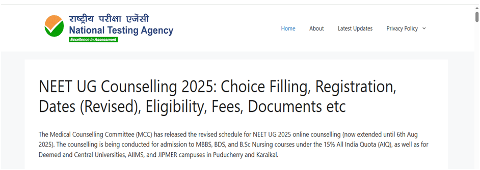 NEET UG Counselling 2025 Live Updates: Round 3 Seat Allotment Results expected soon